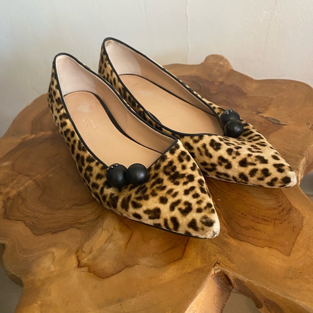 MaxMara Leopard Print Flats with Black Accents